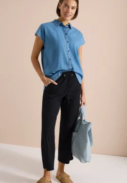 Wide Legs broek in seersucker kwaliteit