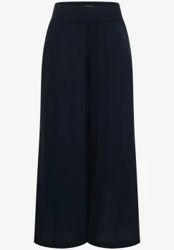 Wide Legs broek met crêpe structuur