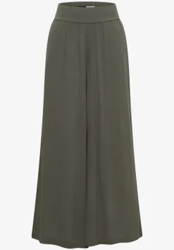 Wide Legs broek met crêpe structuur
