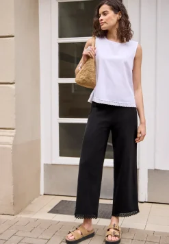 Wide Legs broek met gehaakt detail