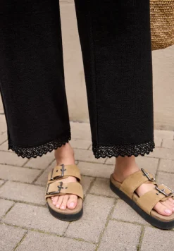 Wide Legs broek met gehaakt detail