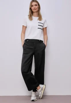 Wide Legs broek met knoopdetail