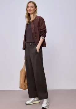 Wide Legs broek met knoopdetail