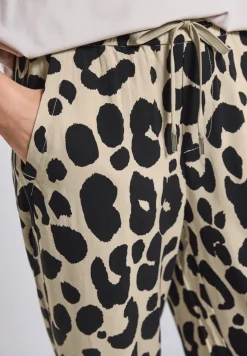 Wide Legs broek met leoprint