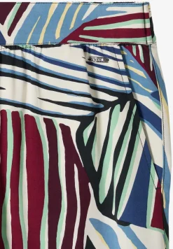 Wide Legs broek met print en riemdetail