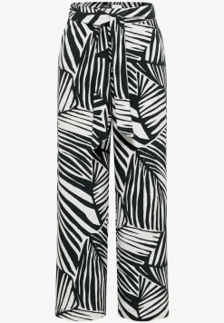 Wide Legs broek met print en riemdetail