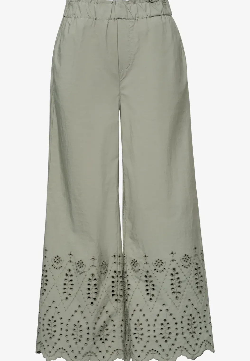 Wide Legs broek met Shiffley borduursel