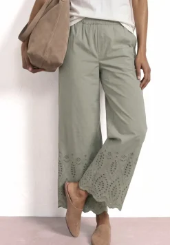 Wide Legs broek met Shiffley borduursel