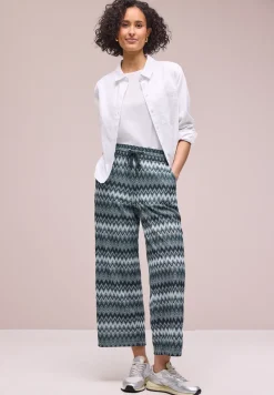 Wide Legs broek met zigzagpatroon
