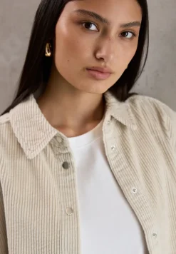 Zachte corduroy overhemdblouse