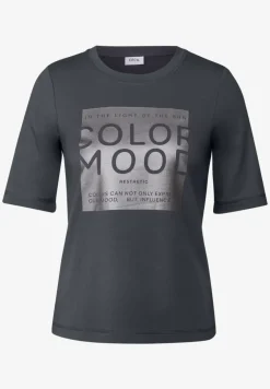 Zacht shirt met folieprint